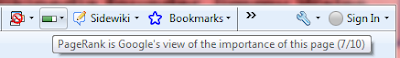 Google 工具列的 PageRank 按鈕