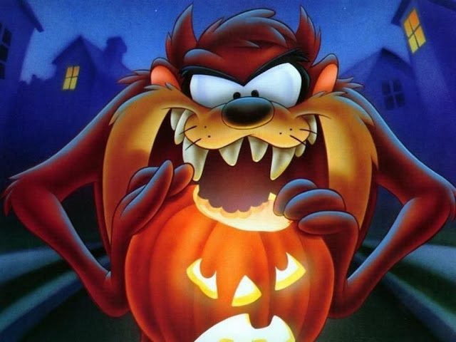 image Taz with pumpkin hallowin