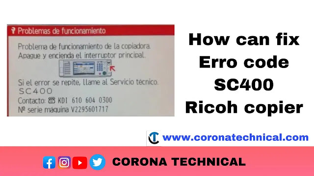How can fix the error code sc400 on ricoh copier?