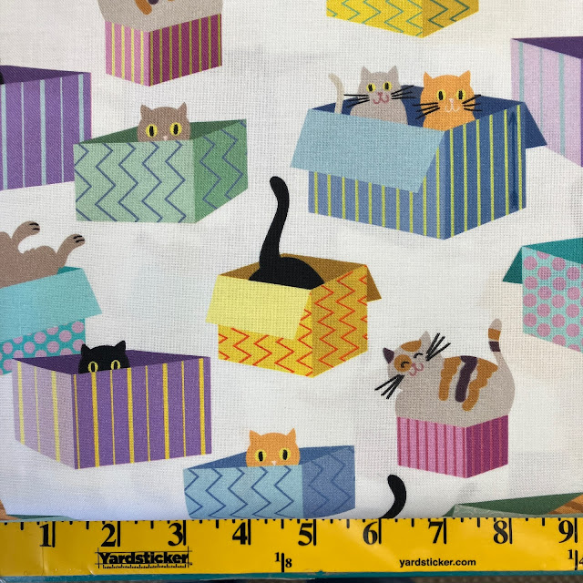 Fabric S: Cat in the Box Cats & Boxes, March Meowness 2024 Winning Fabric