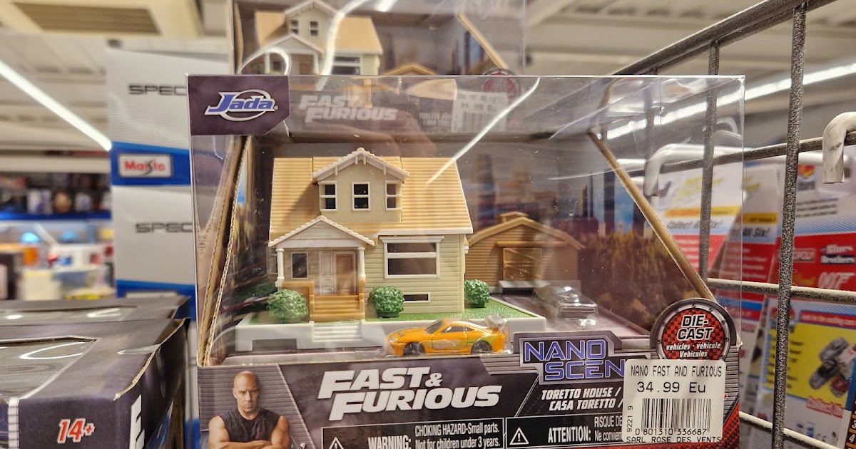 Ensemble de diorama maison Jada Fast & Furious Nano : Toretto avec 2  voitures et