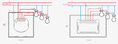 Sonoff Tx-Series Wiring method