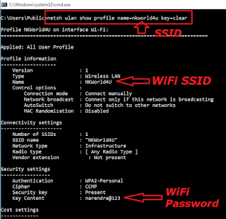 How to Find/See Saved WiFi Password of WiFi Network in Computer (Windows 7, 8, 8.1,10) Through Command Prompt http://nkworld4u.blogspot.in/ http://nkworld4u.blogspot.com/
