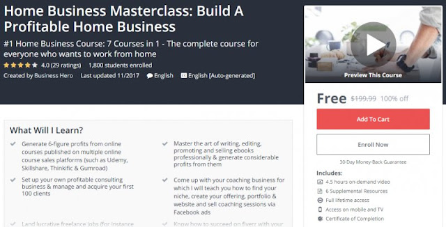 [100% Off] Home Business Masterclass: Build A Profitable Home Business| Worth 199,99$