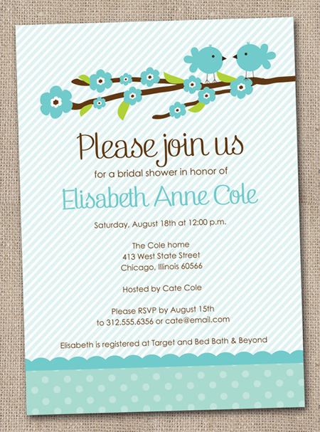 Pink And Blue Wedding Invitations