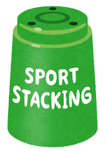 スポーツスタッキングのカップのイラスト（緑）