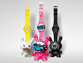 Kidrobot for Swatch Watch and Dunny 2 Packs - Frank Kozik, MAD & Gary Baseman Sets