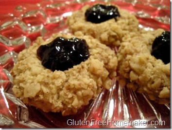 thumbprint cookies on plate