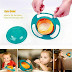 Non Spill Feeding Toddler Gyro Bowl 360 Rotate Dishes For Baby Food