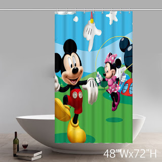  Mickey Mouse Pattern Bathroom Shower Curtain