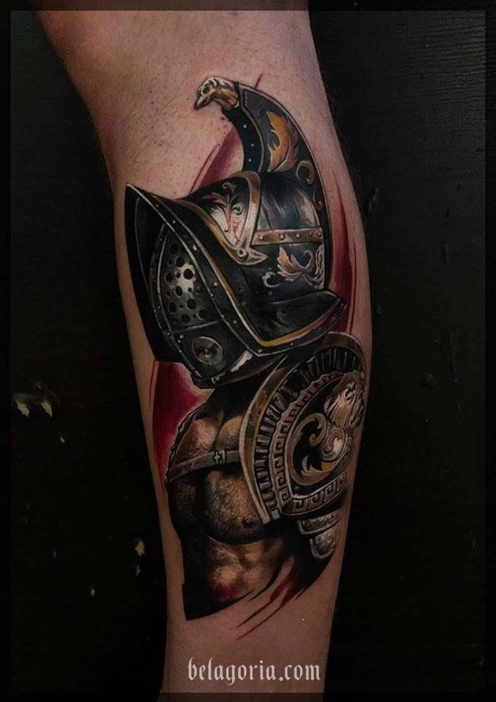 tatuaje de gladiador Por Pavel Roch.