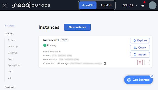 AuraDB インスタンス画面