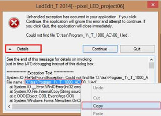 LEDEdit 2014 Error message Temp path