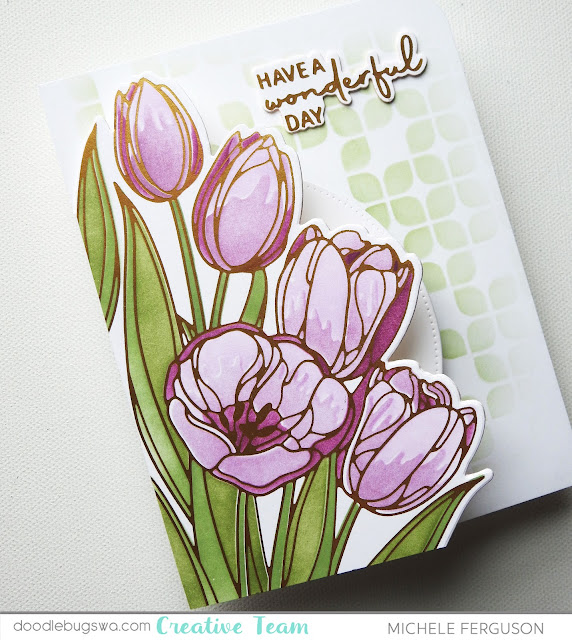 Spellbinders Wonderful Tulips Hot Foil Plate and Stencils