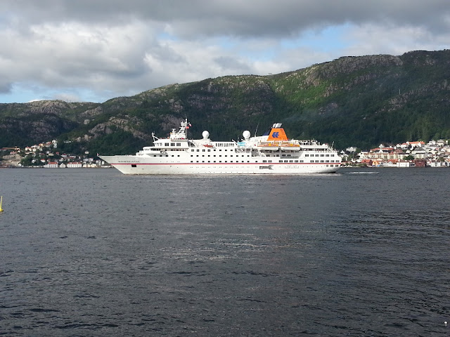 Luxury expedition cruise ship MS Hanseatic in Bergen, Norway; Hapag-Lloyd