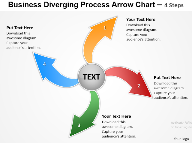 Business Diverging Process Arrow Chart
