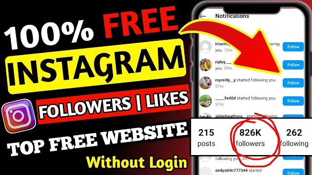 Top Websites to Get Followers/Likes/Views in Instagram For Free, Free Instagram Followers - No Survey & 100% Free Forever [ 100% Free | Working! ]