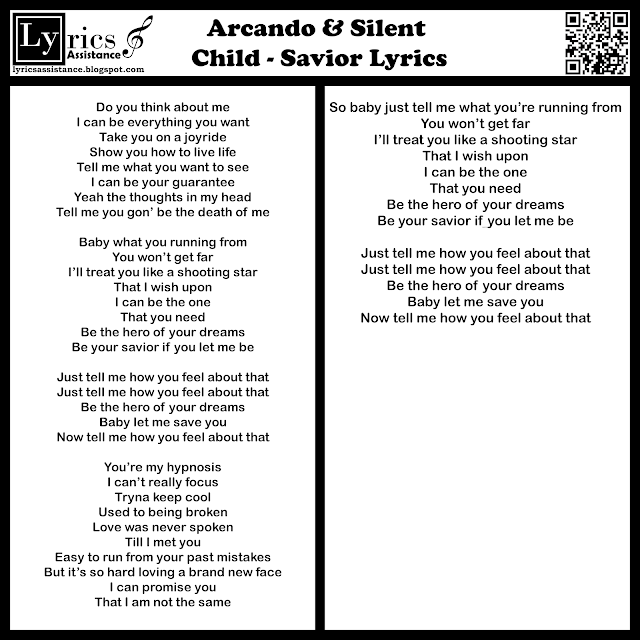 Arcando & Silent Child - Savior Lyrics | lyricsassistance.blogspot.com