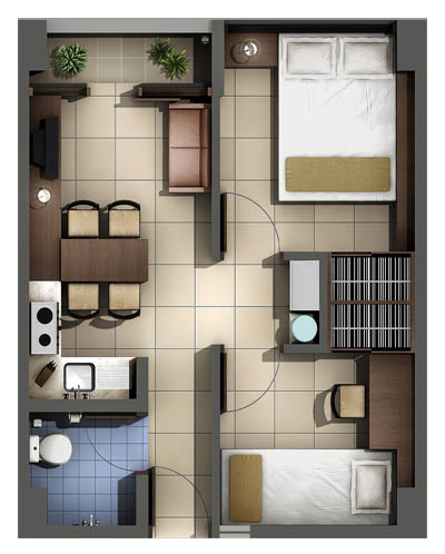  Denah Rumah Minimalis Modern Type 36 1 Lantai 