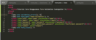 Tutorial Cara Menggunakan Form Validation Codeigniter 3