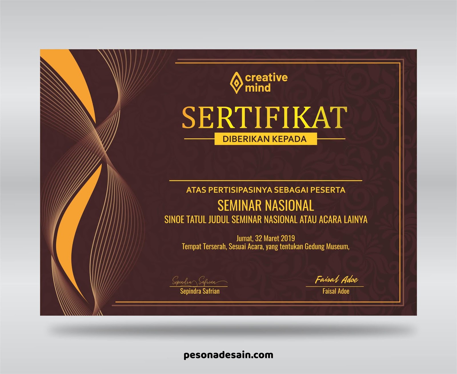 Desain Sertifikat Elegant Dan Modern Download Gratis Pesona Desain