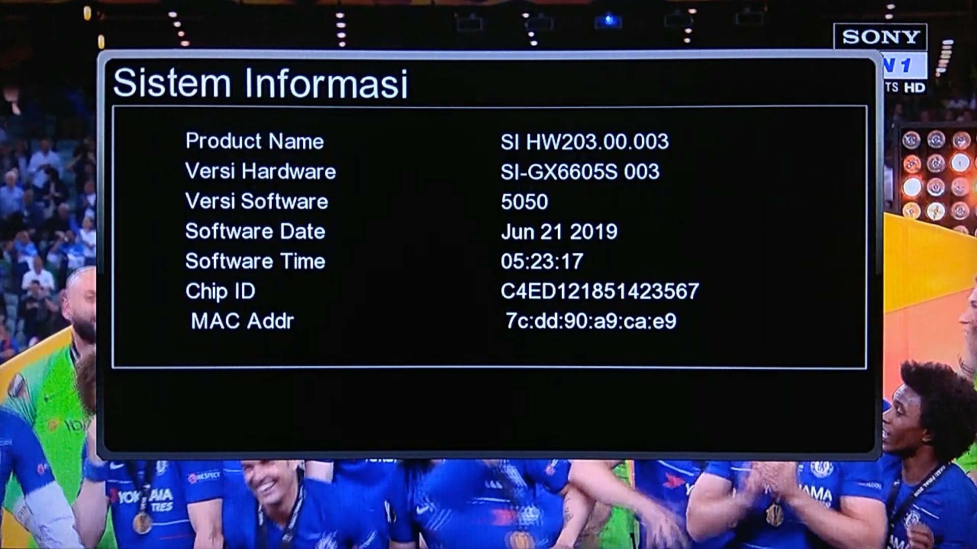 SW GX6605S HW203.00.003 untuk buka Sony Ten 1 HD Asiasat 7