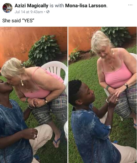  71-year-old Swedish ex-wife of Ugandan singer Guvnor Ace gets engaged to her 19-year-old lover