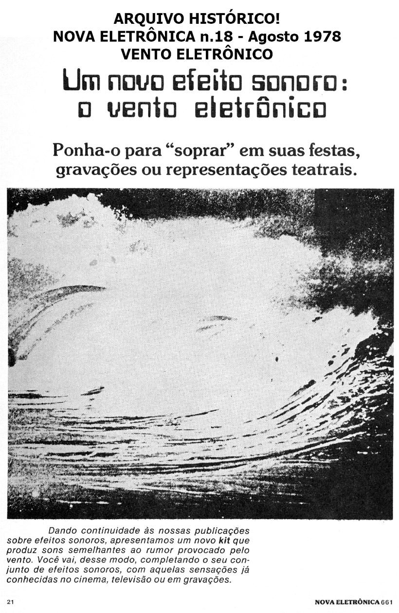 NOVA ELETRONICA n.18 - Agosto 1978 VENTO ELETRÔNICO