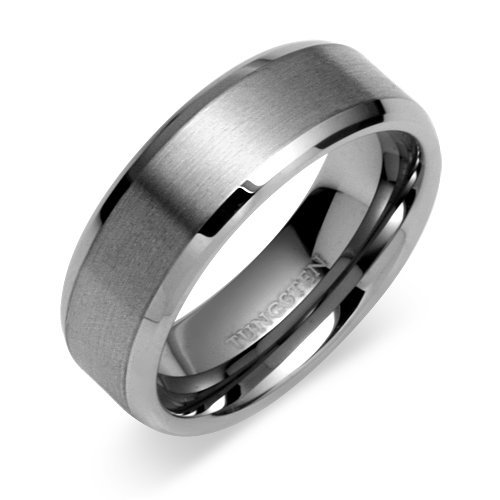 Beveled Edge Men's Tungsten Wedding Band