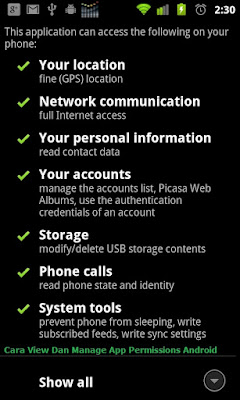 Cara View Dan Manage App Permissions Android