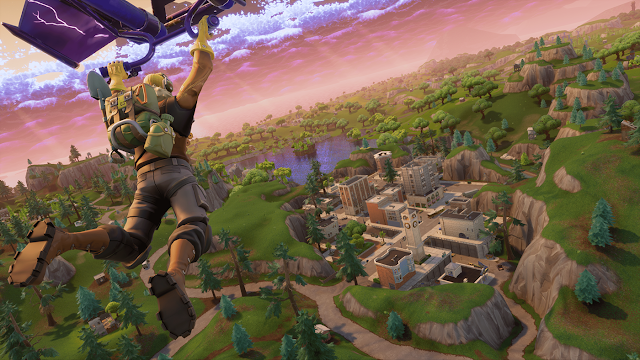 Fortnite Game Play Flying Thumbnail Background