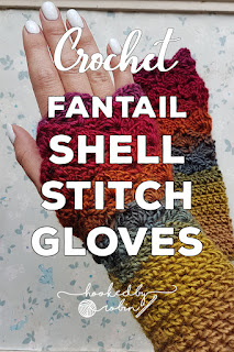 Fantail Shell Stitch Fingerless Gloves free pattern