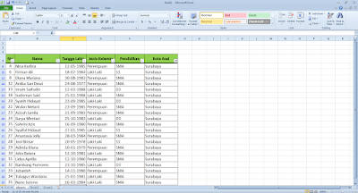 filter data di excel