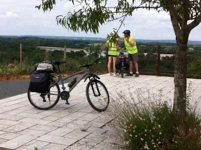 Cyclists taking in the view over the Loire Valley