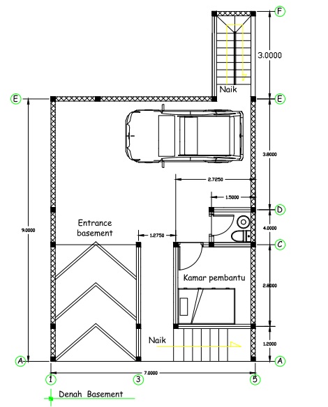 Gambar Kerja Denah Basement