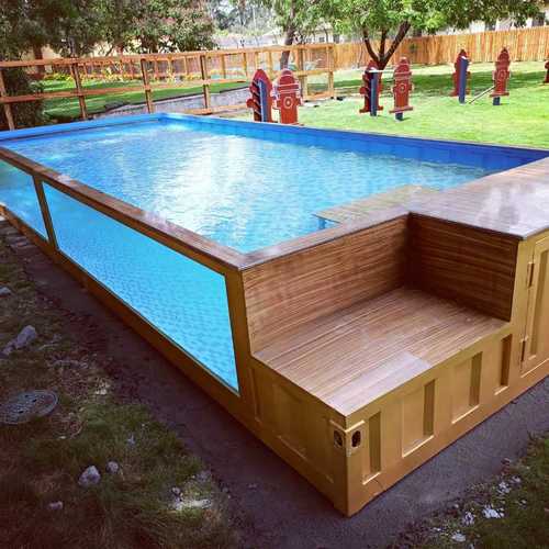 Unique Container Pool with Wood, bgsraw magazine