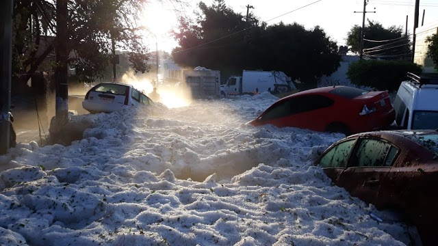 Granizada sepultó a la ZMG en hielo