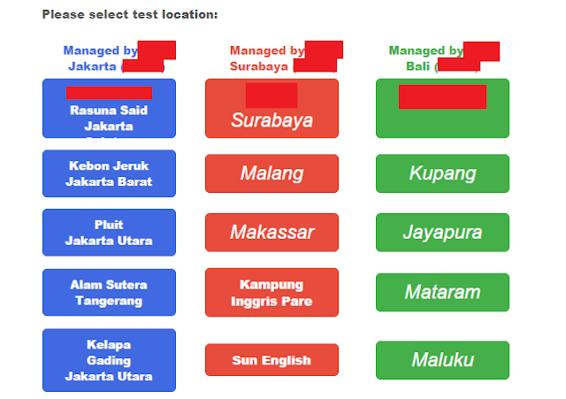 Choosing Test Center