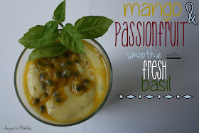 Mango and Passionfruit Smoothie with Fresh Basil