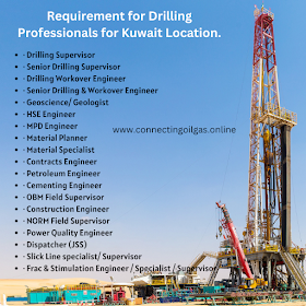 Requirement for Drilling Professionals for Kuwait Location.