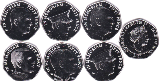 Isle of Man 50 pence 2021 - Prince Philip in Memoriam