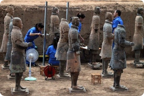 terracotta warriors in Xian, China