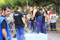 Exhibición de barrenadores en las fiestas de El Regato