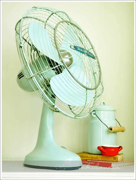 stary metalowy wiatrak / vintage minty fan