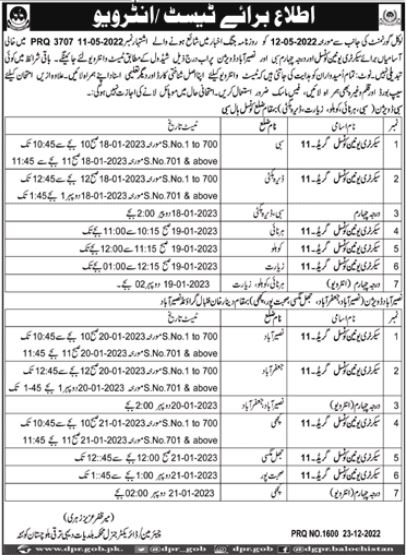 Local Government & Rural Development Department Sibi jobs 2023