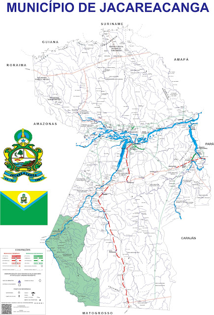 Mapa do Município de Jacareacanga - Pará - Brasil