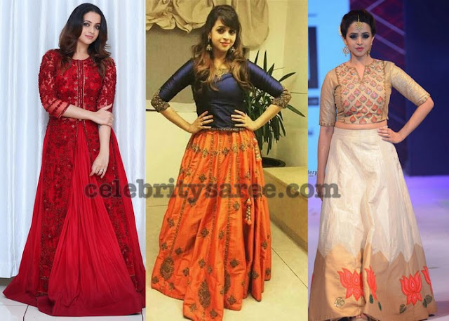 bhavana-half-sarees-crop-tops