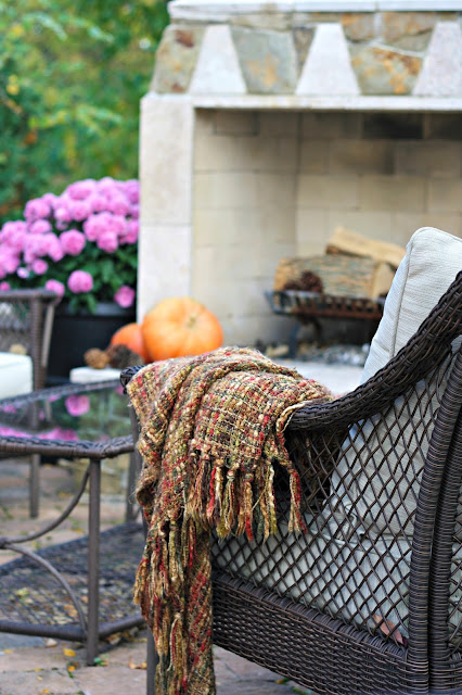 outdoor stone fireplace