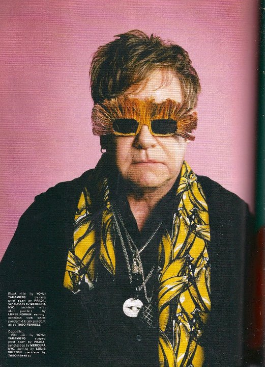 elton john glasses. Sir Elton John wears Mercura