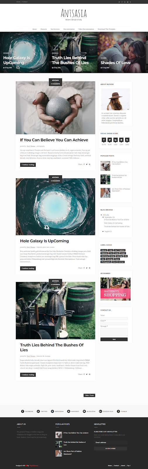 Antasia Blogger Theme Free Download